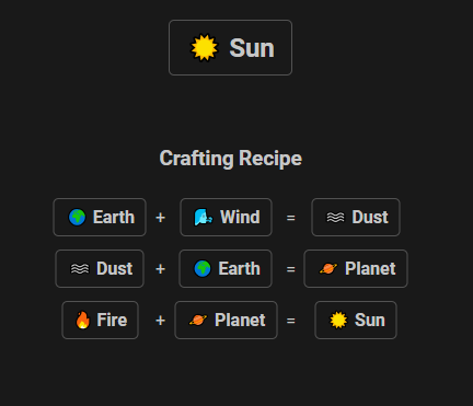 sun in infinite craft